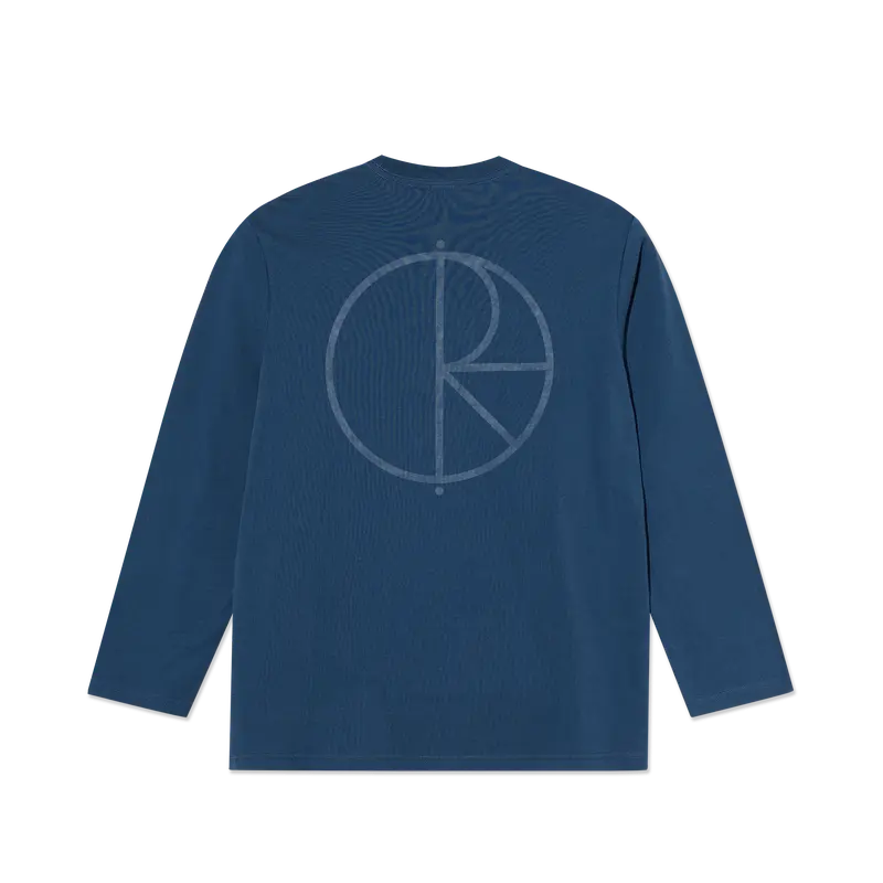 Polar Skate Co Steve LS Tee Stroke Logo Space Blue