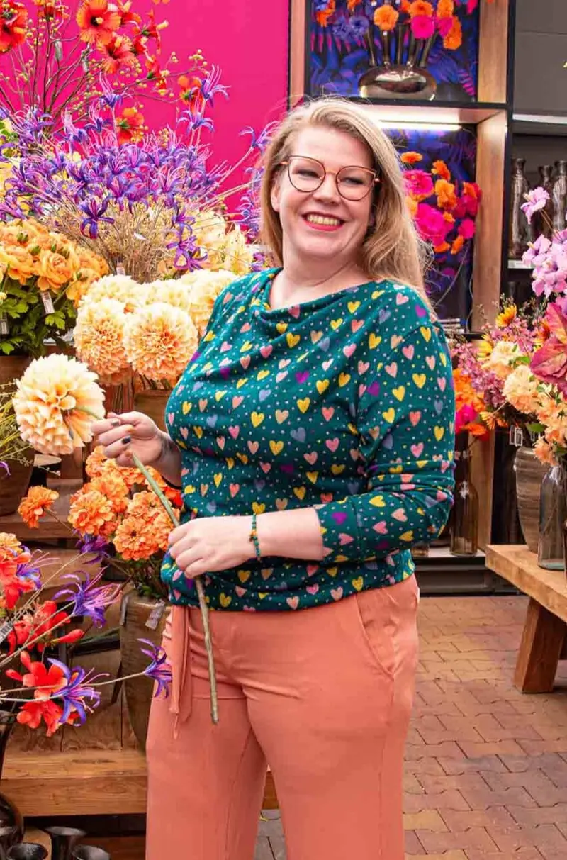 Priscilla Sweater - retro hearts- warm viscose