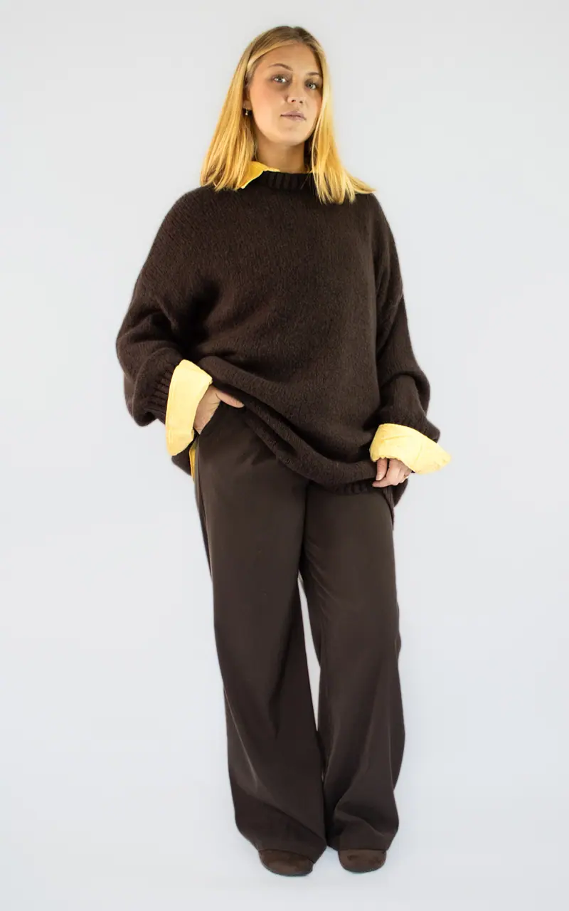 Pull marron oversize