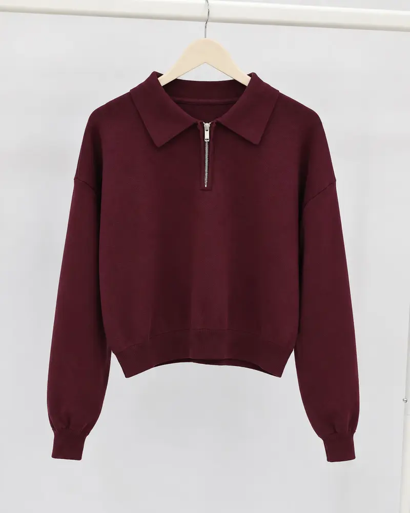 Pull polo bordeaux