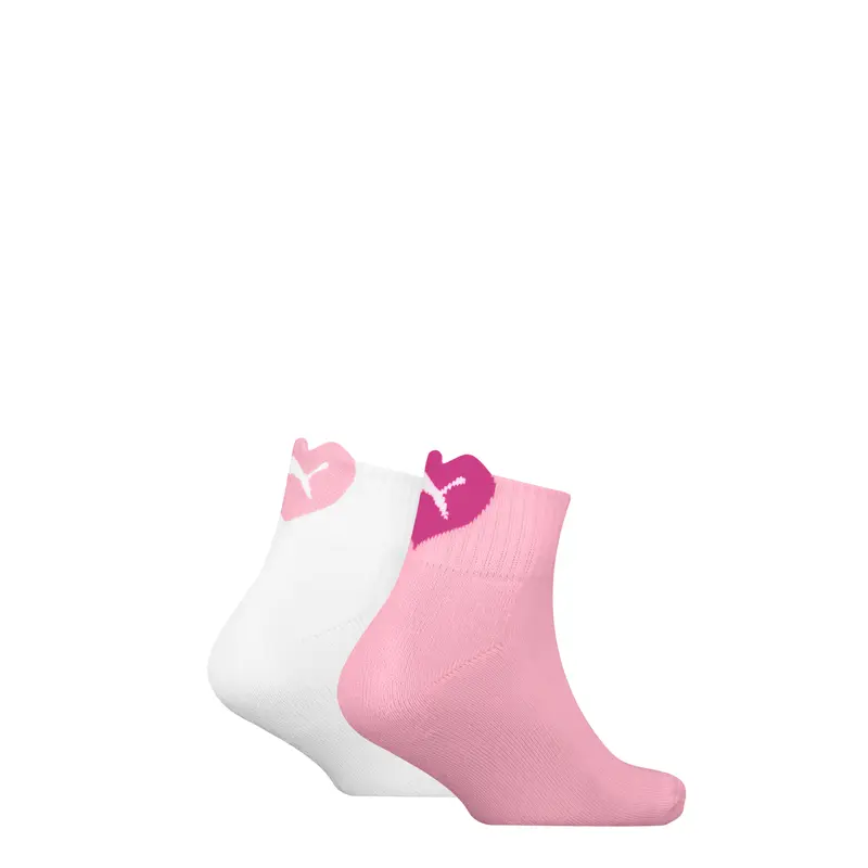 Puma - Kids- Hart Logo - Short Sock / Pink/White - Lila/White   2 Pack