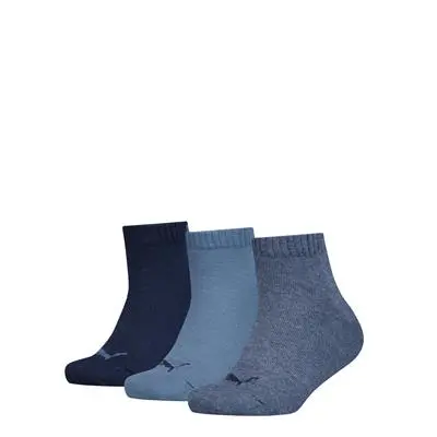 Puma - Kinderen - Quarter Sokken / Denim blue 3 Pack