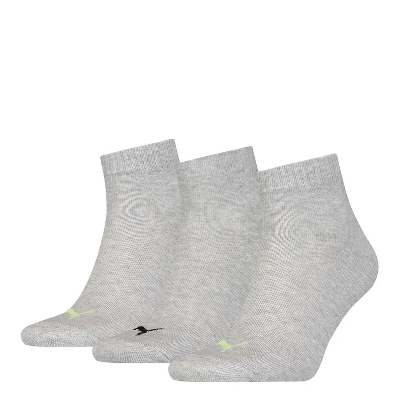Puma - Unisex Quarter Sokken - Light Grey Combo 3 Pack
