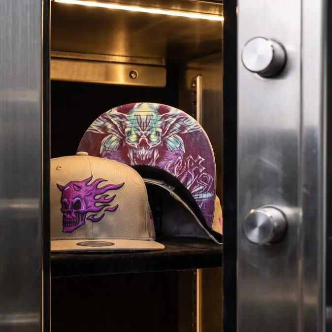Purple Skull Snapback - Grey