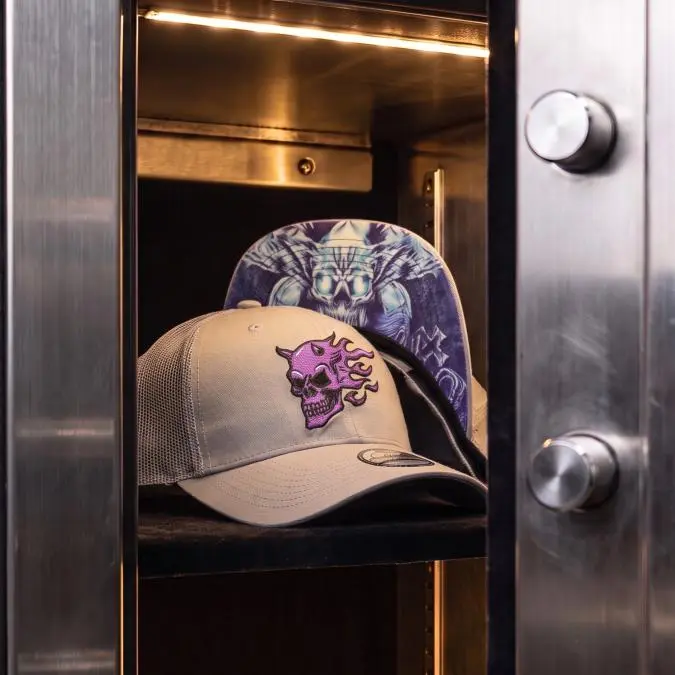 Purple Skull Trucker Cap - Grey
