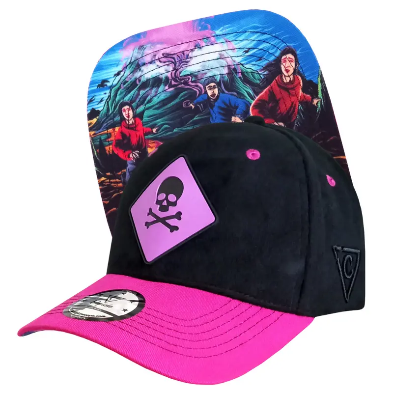 Purple Volcano Curved Cap - Black Fleece/Pink