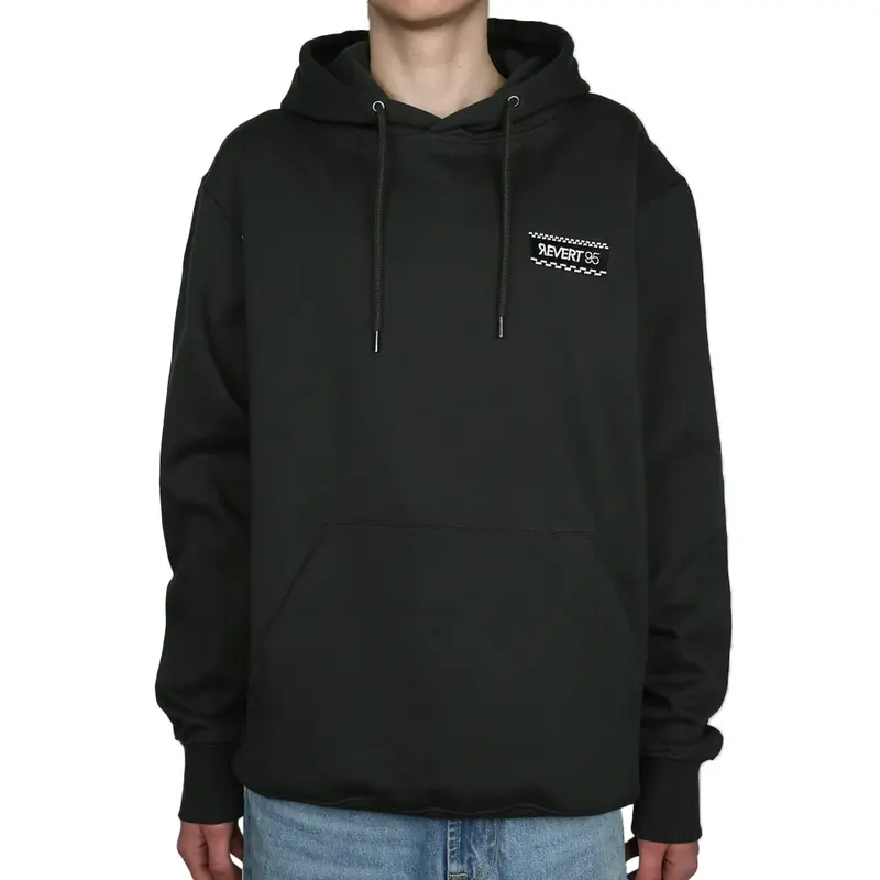 Revert 95 Small Checkerboard Box Logo Hoodie Ash Black