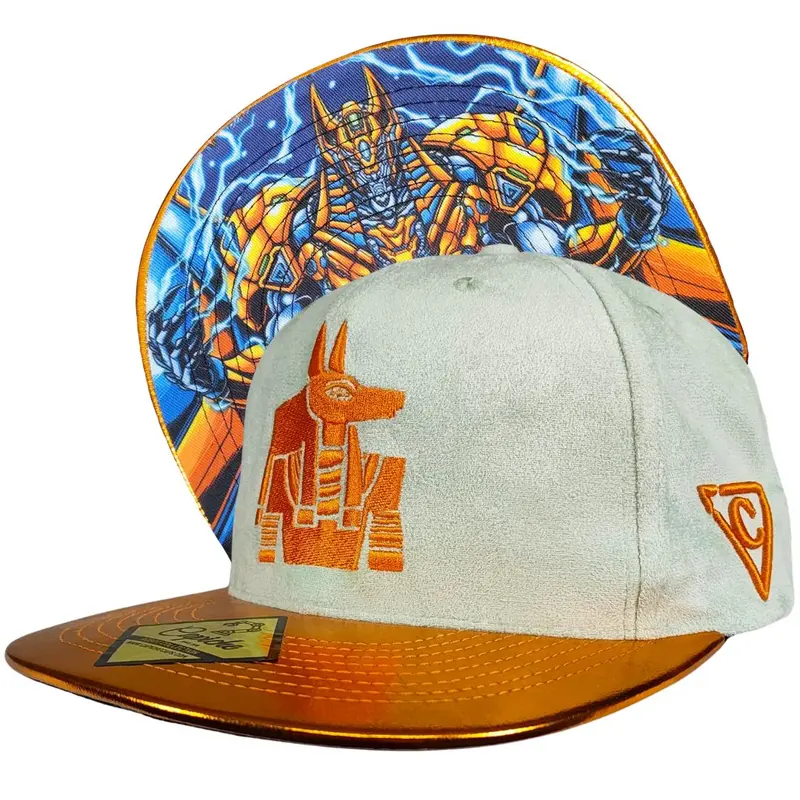 Robot Anubis 3.0 Snapback - Light Mint Suede/Orange Crackling Metallic