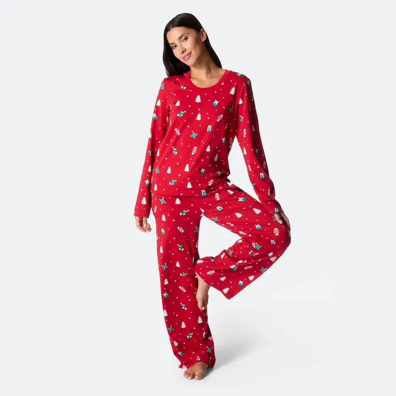 Rode Kerstversiering Kerstpyjama Dames