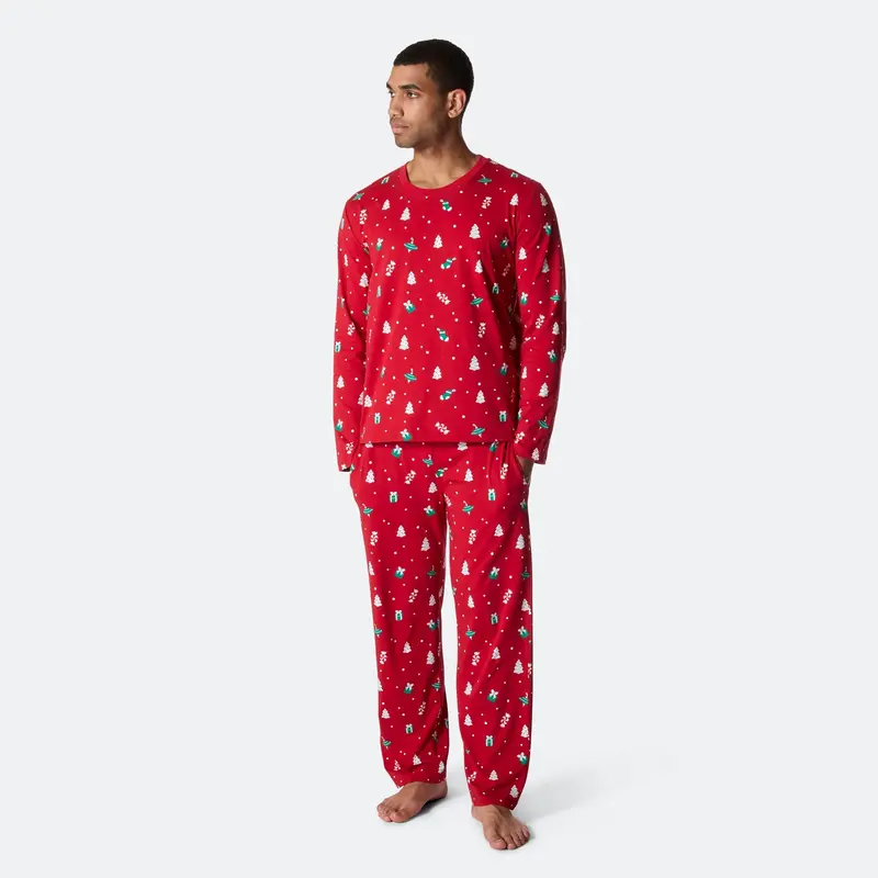 Rode Kerstversiering Kerstpyjama Heren