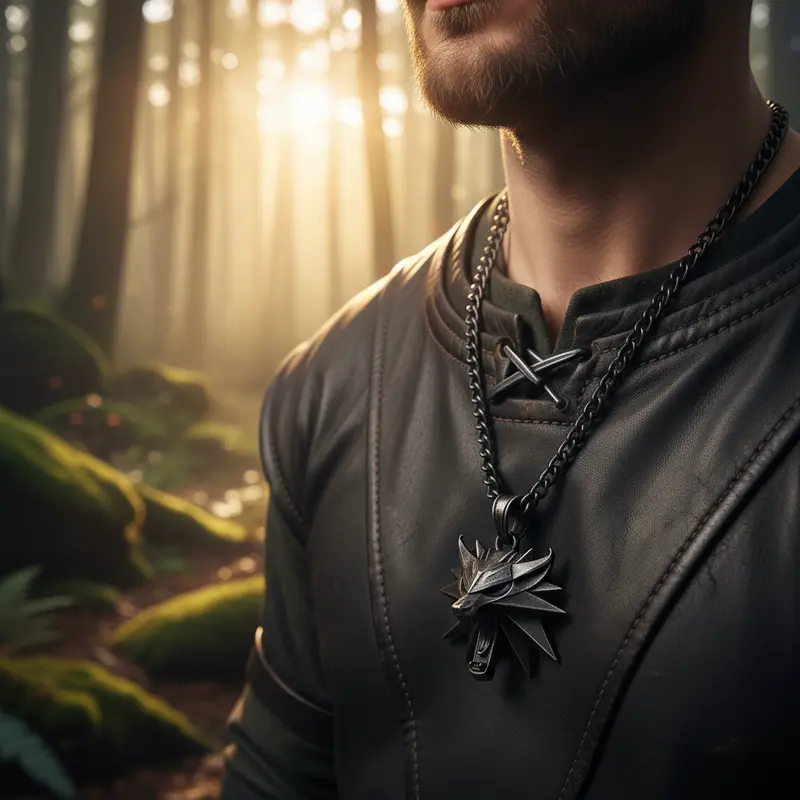 Roestvrijstalen ketting met wolfmedaillon – WolfCharm