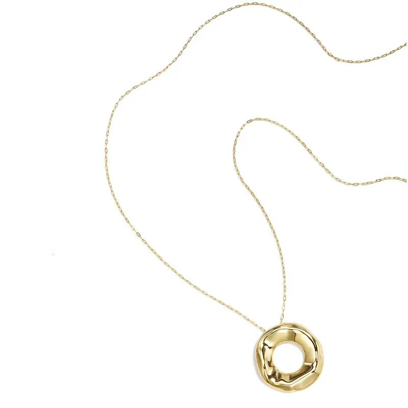 Round Pendant Ketting Goudkleurig