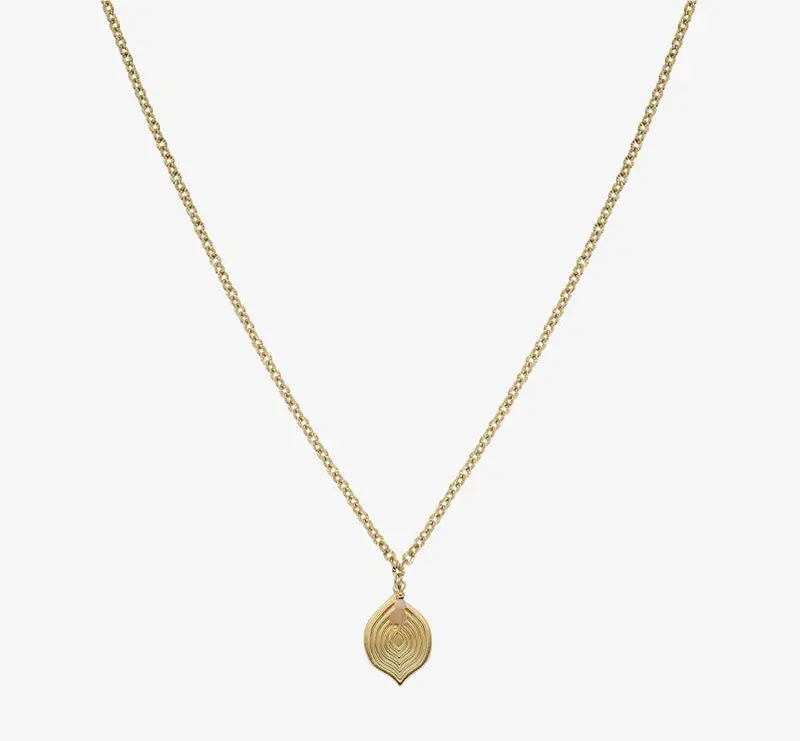 Round Stone Nature Ketting Goudkleurig