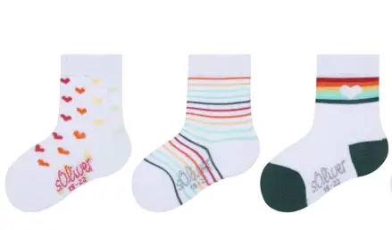 S.Oliver - Baby Sokken - Rainbow / Wit 3 Pack