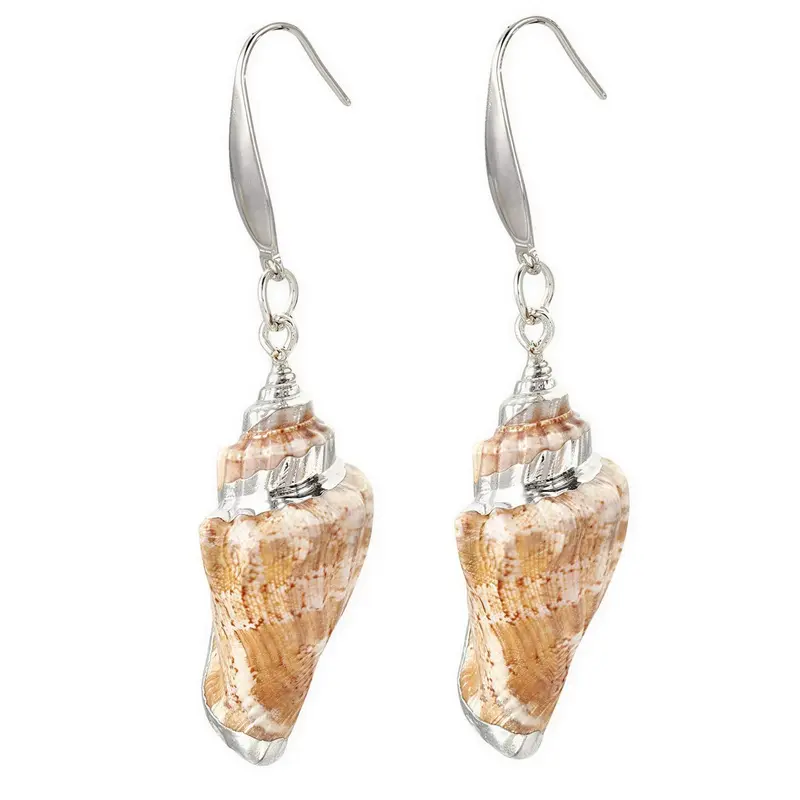 Schelpen oorbellen Seashell Silver
