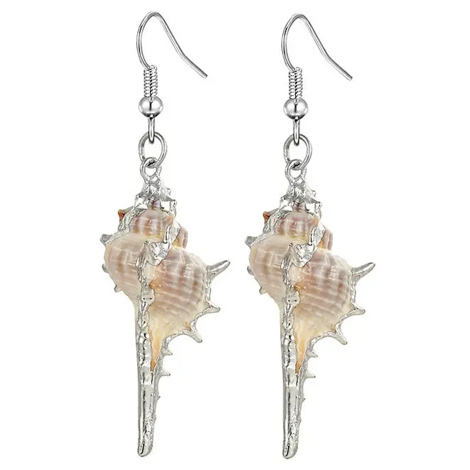 Schelpen oorbellen Shell Cabrit Silver