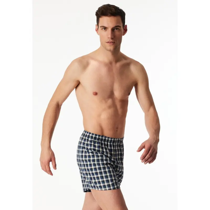 Schiesser boxershort 2 pack organic cotton blauw heren