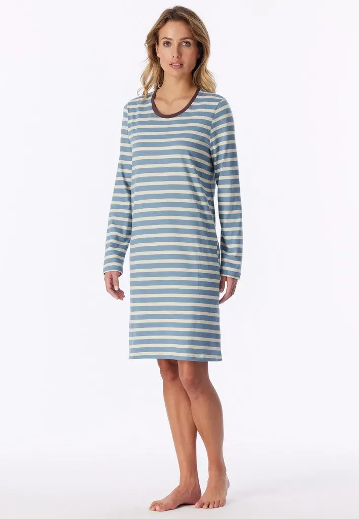Schiesser nightshirt 1/1 casual essentials greyblue dames