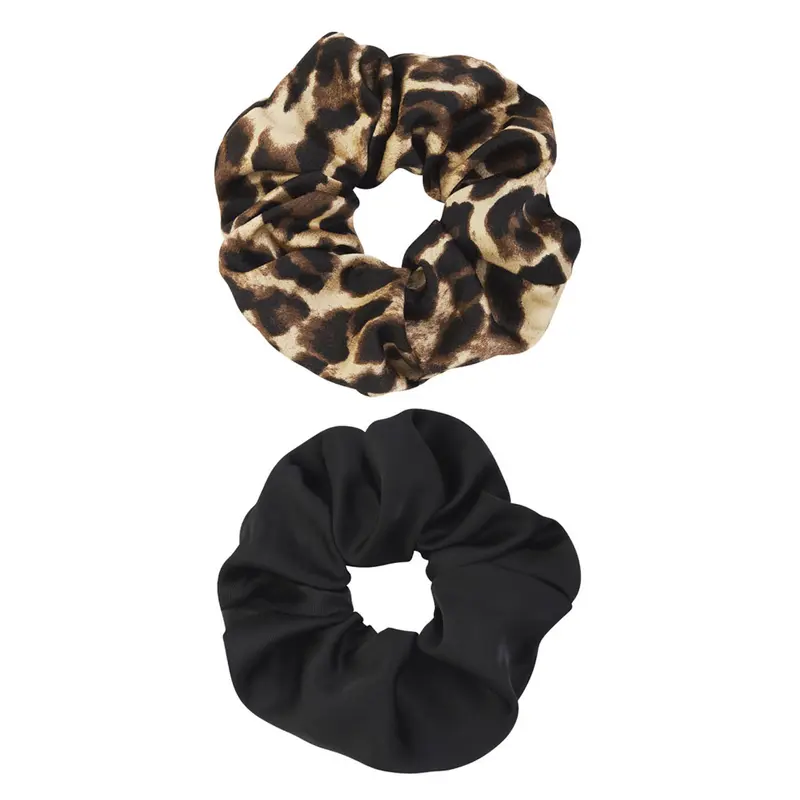 Scrunchie Duo Leopard & Black