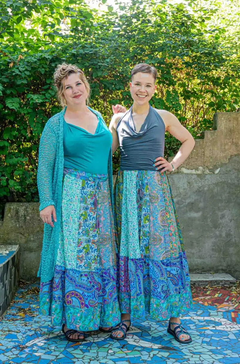 Silkmix boho rok- patchwork design