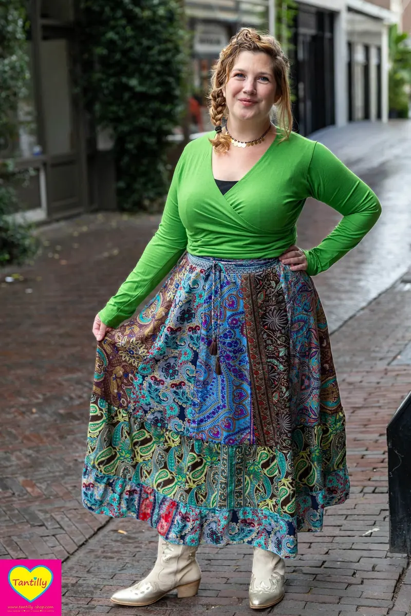 Silkmix boho rok- patchwork design- mimi