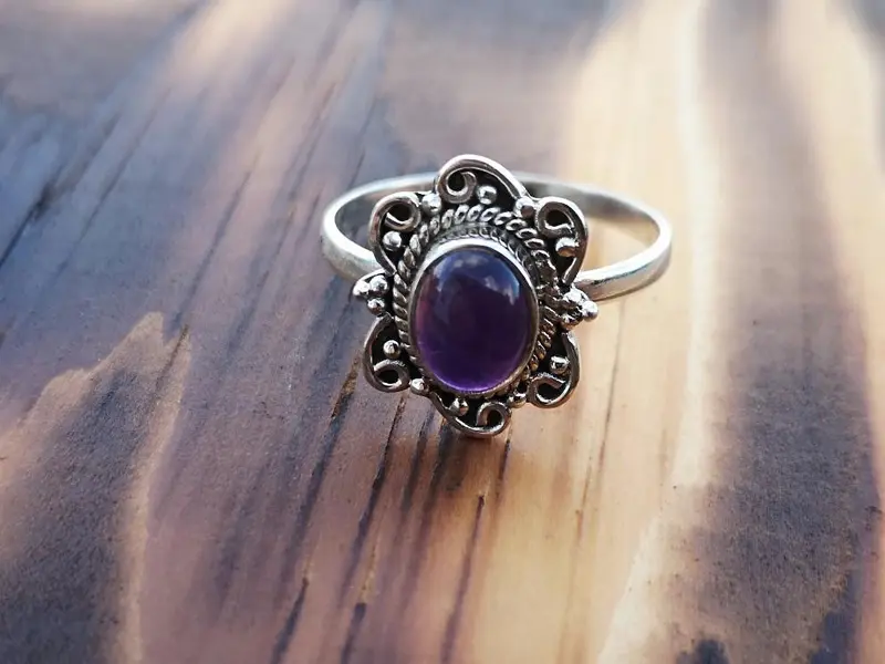Silver ring- maxima - amethyst stone