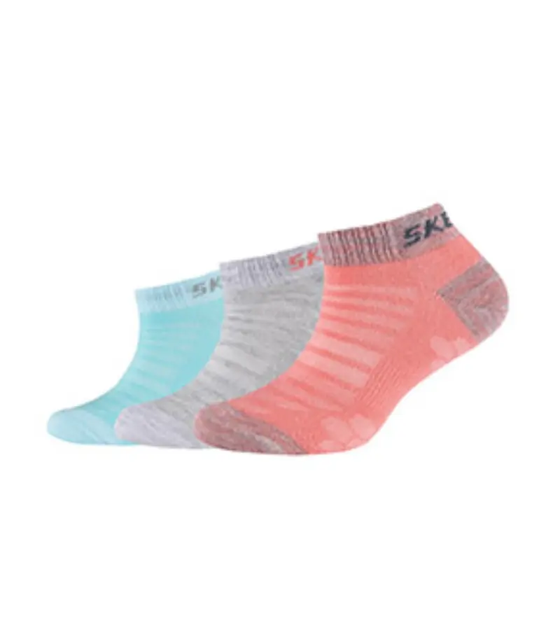 Skechers Kinderen Girls - Sneakersokken - Mesh Ventilation - Pink Glow Mix  Flamingo 3 Pack