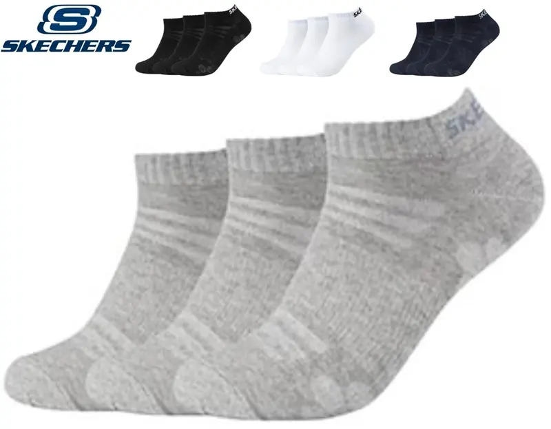 Skechers - Sneakers - Mesh Ventilation - Grijs/ Wit/ Zwart/ Marine/ China Blue Mix 3 Pack