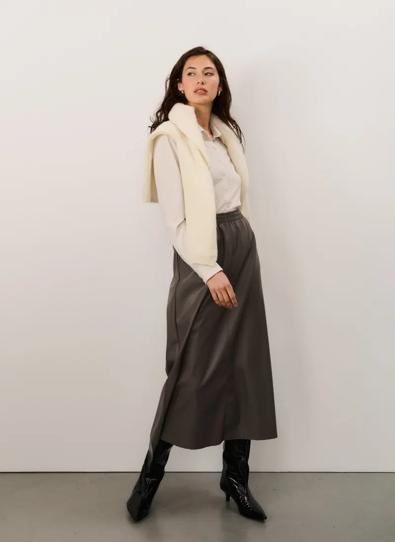 Skirt | Vegan Leather | Konomi | Dark Grey