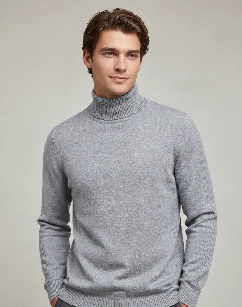 Slim fit warme coltrui voor heren