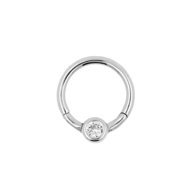 Smiley Klikring Zirconia & Tand Bescherming Zilverkleurig - Chirurgisch Staal