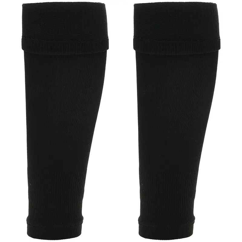 Sock Stack Adults Black Football Leg Sleeve Socks Compression Support Over Shin Pads