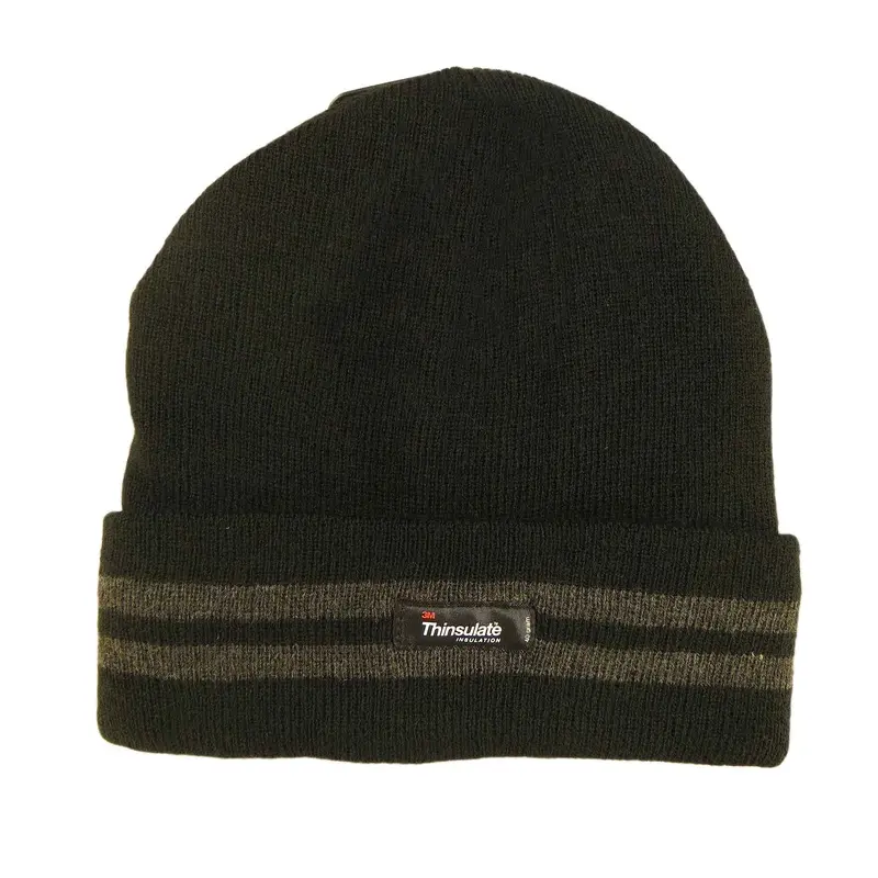 Sock Stack Mens 3M Thinsulate Fleece Knitted Beanie Hat Stripe Thermal Insulation