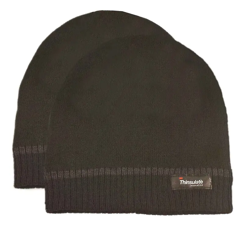 Sock Stack Pack Of 2 Striped Fleece Beanie Hats With 3M Thinsulate Insulation Quick Dry