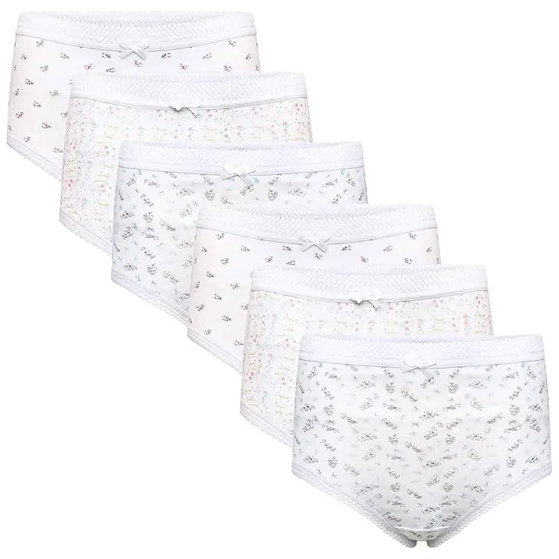Sock Stack Pack Of 6 Womens 100% Cotton Maxi Briefs Full Coverage Breathable Everyday