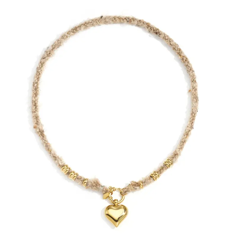 Soft Brown Heart Chain Ketting Goudkleurig