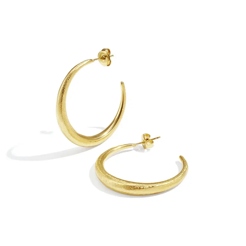 Soft Curve Hoops Oorbellen Goudkleurig