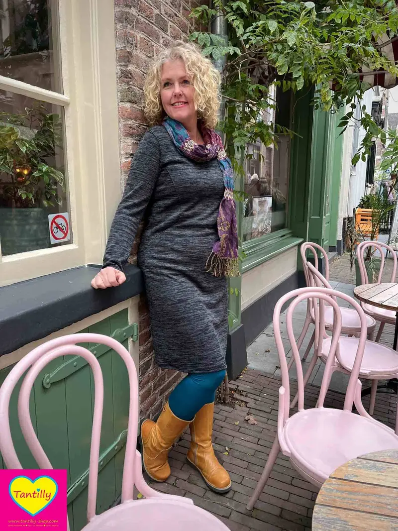 Sporty dress - grijs/zwart- tijdloze jurk