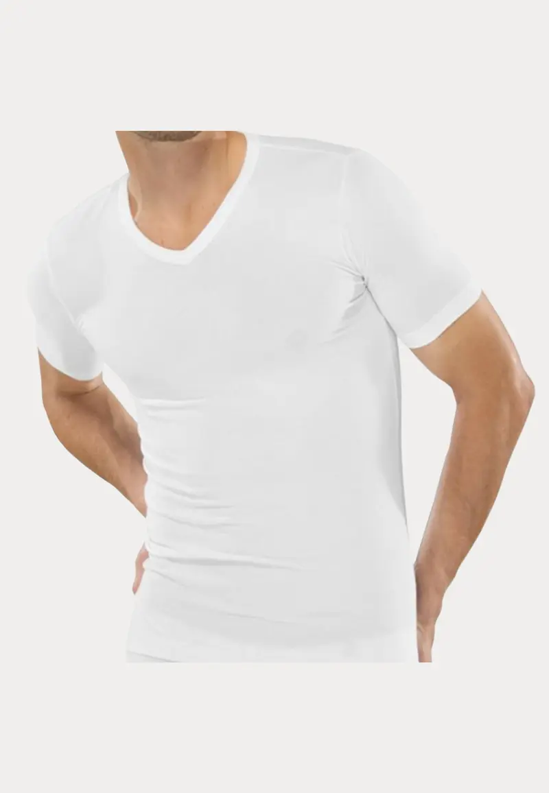 T-Shirt - V-Hals - 5 Pack - Wit