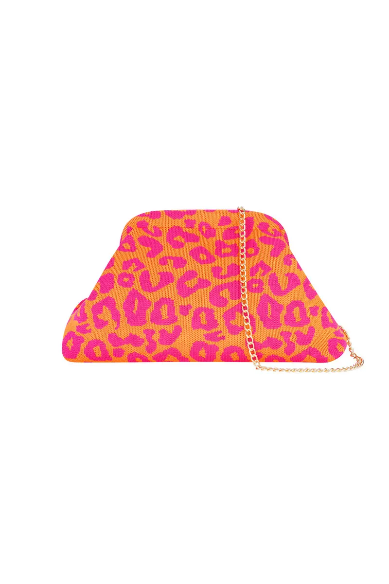 Tas Clutch Luipaardprint - Oranje of Paars