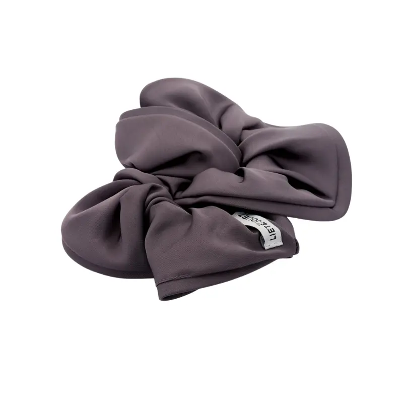 Taupe Grey Silk Satin Look Scrunchie