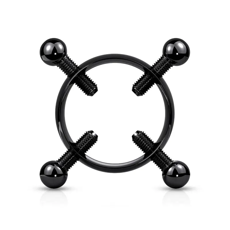 Tepel Sieraad Fake Piercing Zwart - Chirurgisch Staal
