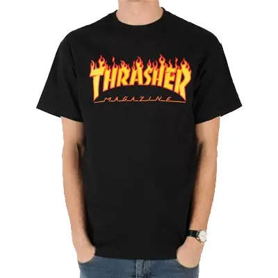 Thrasher Flame Tee Black