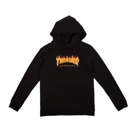Thrasher Youth Flame Hooded Sweat Black