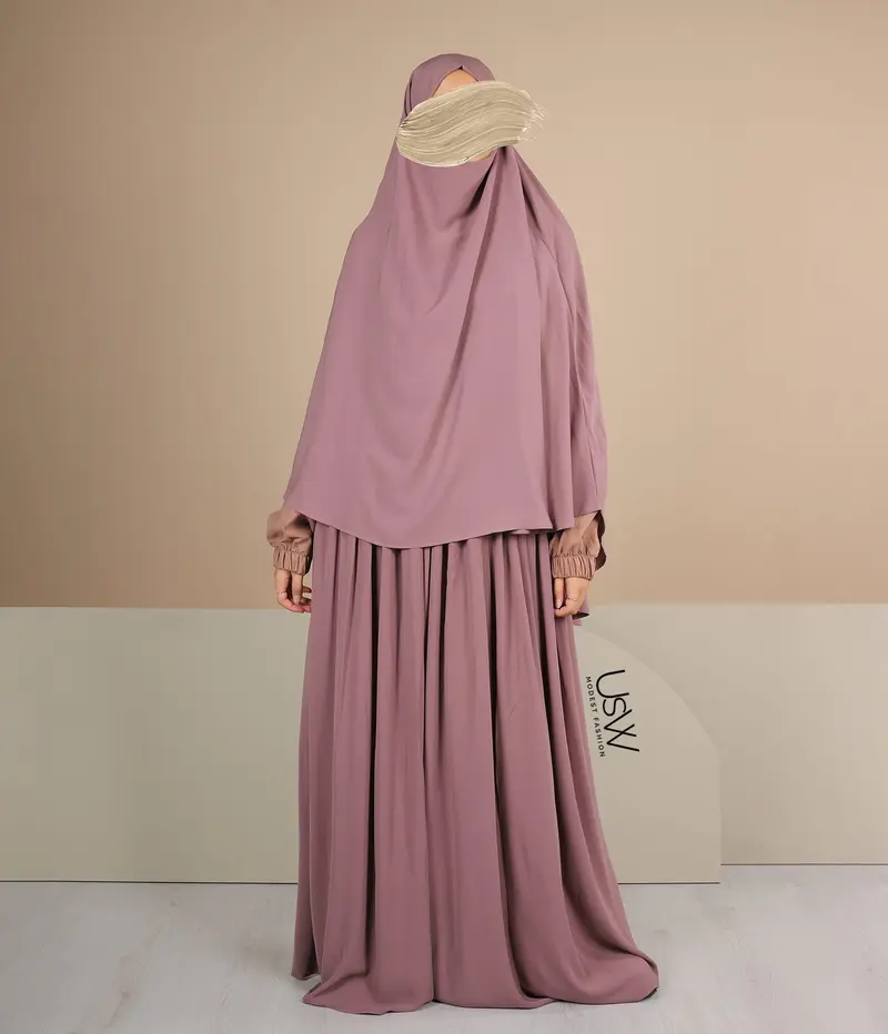 Tie Back khimar Amira Pearl- Musky Rose