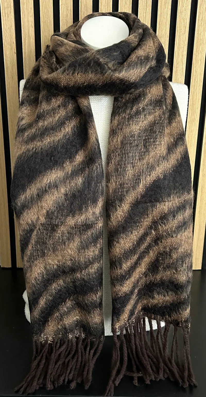 Tijger sjaal bruin-zwart