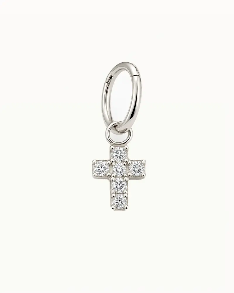 Titanium Clicker Piercing met Kruishanger - Zaria