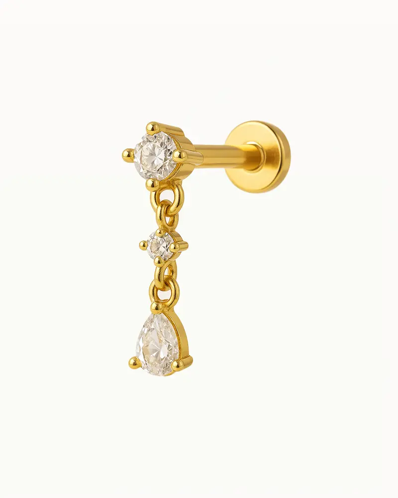 Titanium Dangle met Druppelvormige Kristal - Sienna