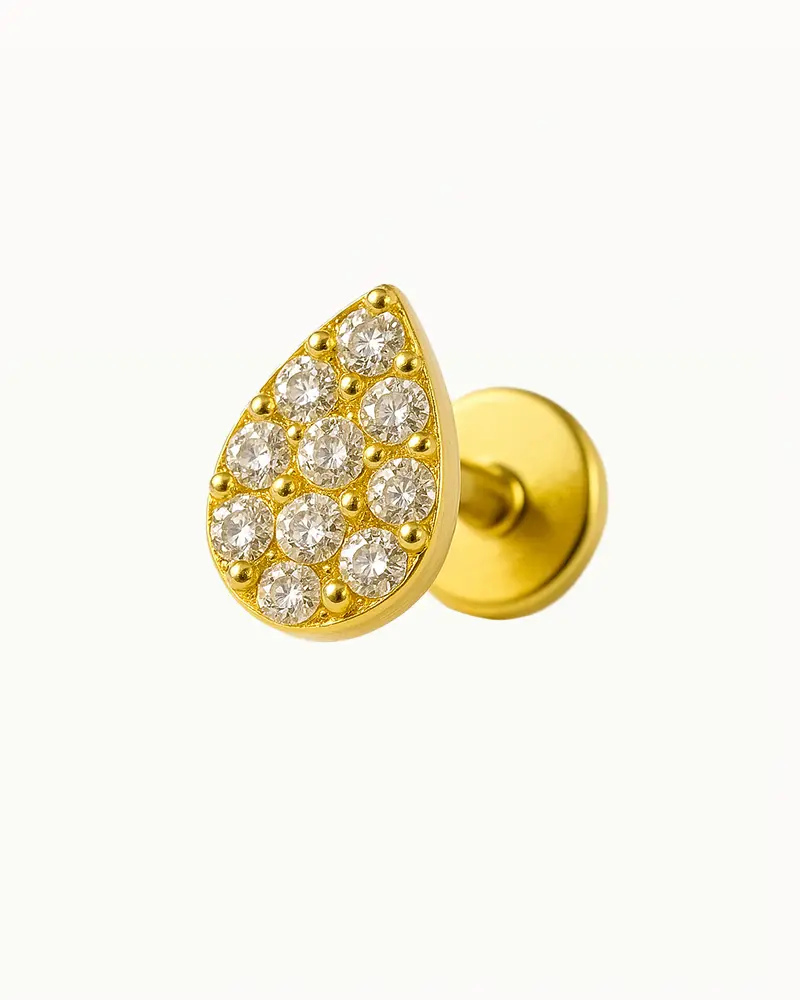 Titanium Kristallen Druppel Piercing - Tamika