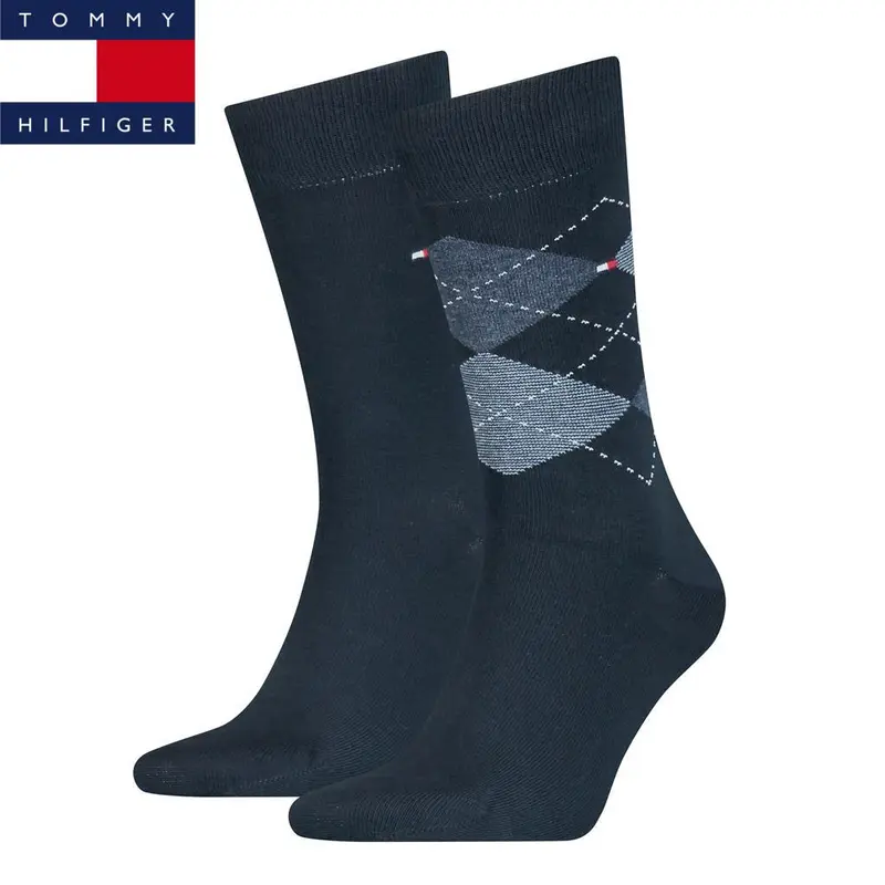 Tommy Hilfiger - Herensokken 2P Check/ Dark Navy